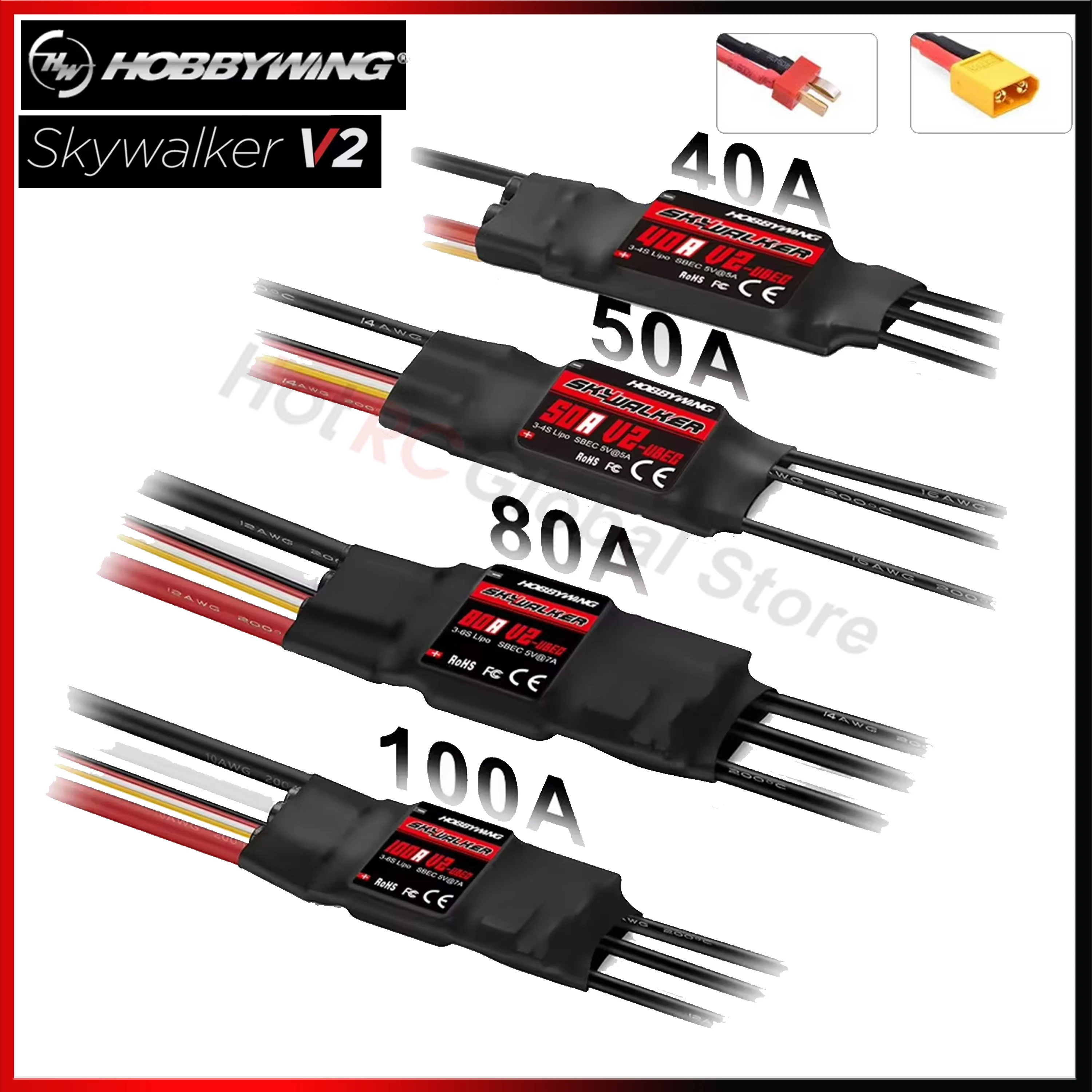 Rc Hobby Airplanes - HOBBYWING-Controlador de velocidade Skywalker Brushless ESC