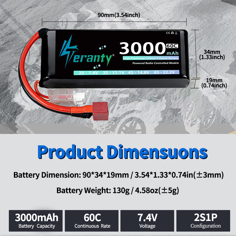 Bateria Lipo TERANTY 2S 3000mA - Rc Hobby Airplanes avaliação e preço